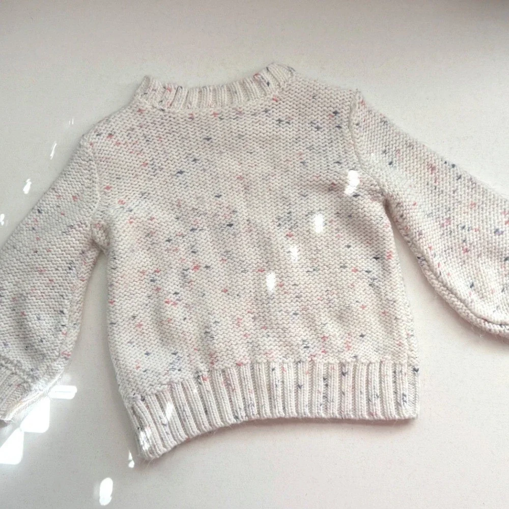 OshKosh Bgosh Kids Confetti Cable‎ Knit Sweater Cream Multi 24M